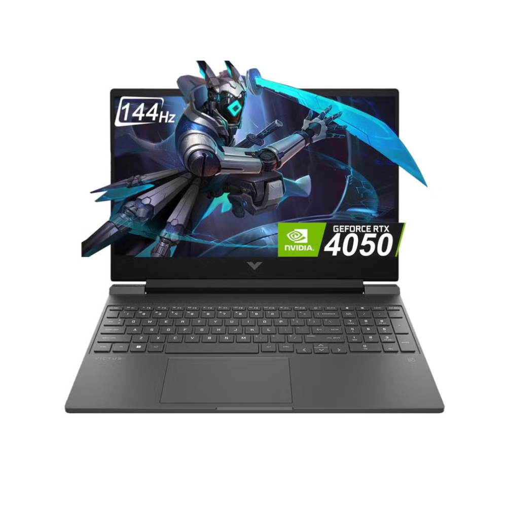 Laptop with NVIDIA GeForce RTX 4050 graphics card on a white background